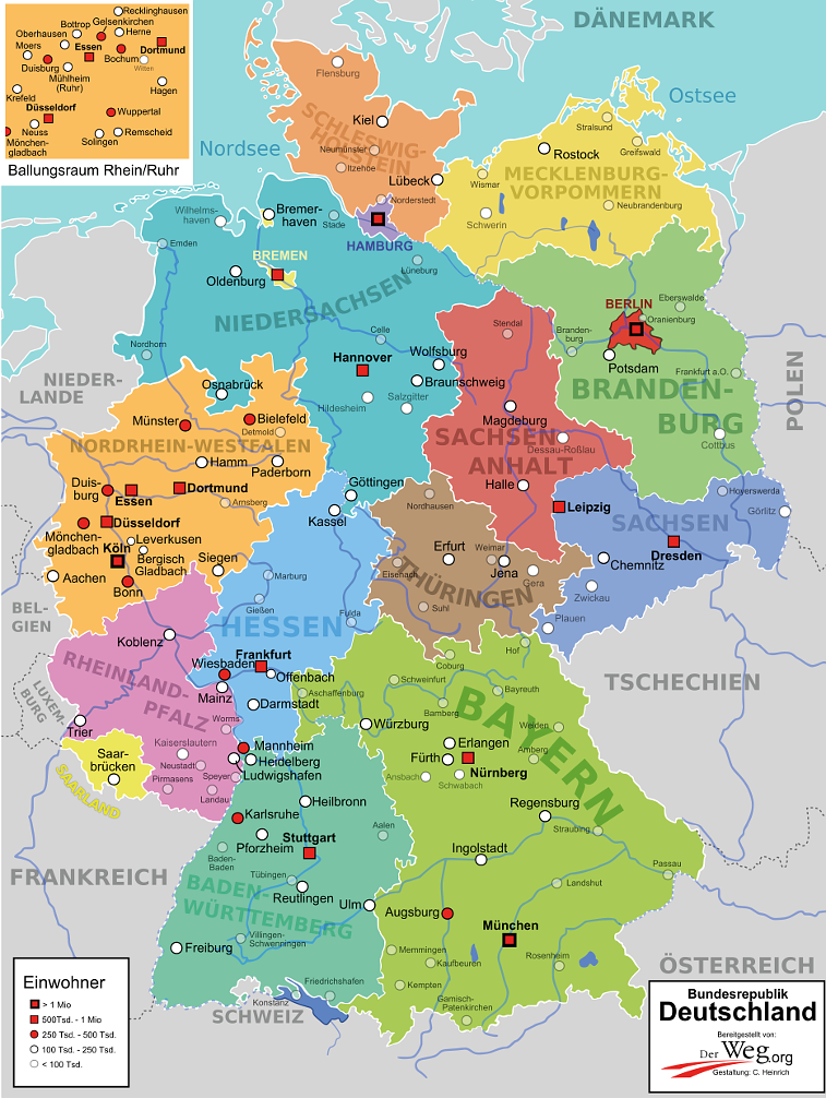 karte mit grenzen der bundesländer Deutschlandkarte | Der Weg